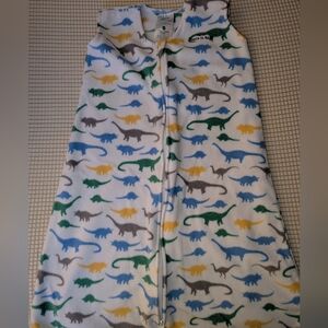 Halo White SleepSack with Blue, Green & Yellow Dinosaur Motif